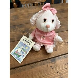 1987 Potpourri Press Pink Bunny Rabbit Plush Penny Blankie Adventures W/Book